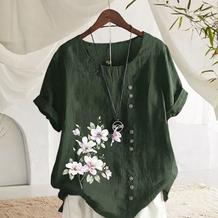 Levoire | Chemise en lin confortable en coton Vert armée