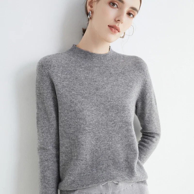 Levoire | Cachemire Gilet Femme Col Rond Doux et Léger Pull Gris