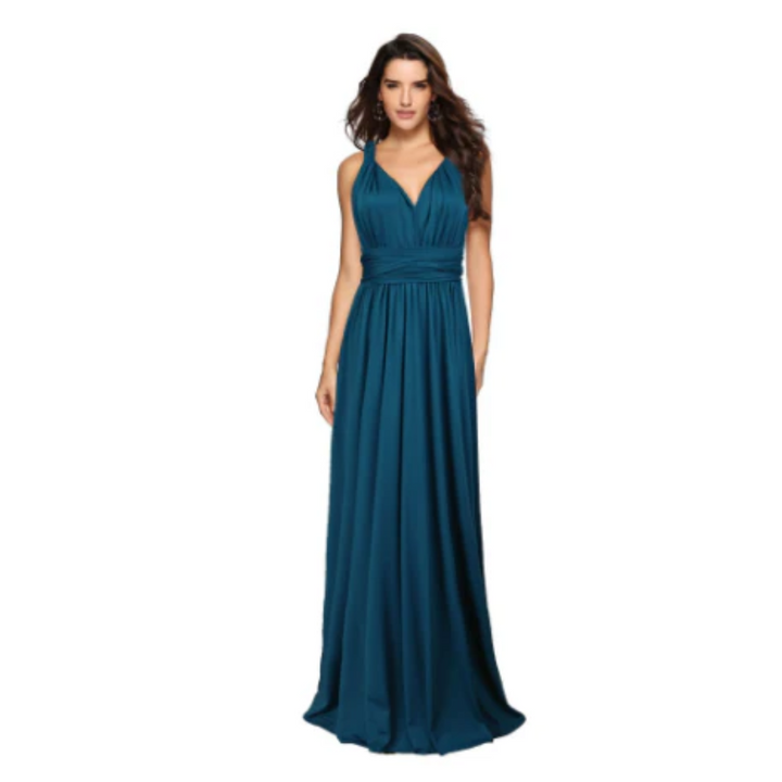 Levoire | Robe maxi portefeuille pour les invitées de mariage pour femmes Bleu marine