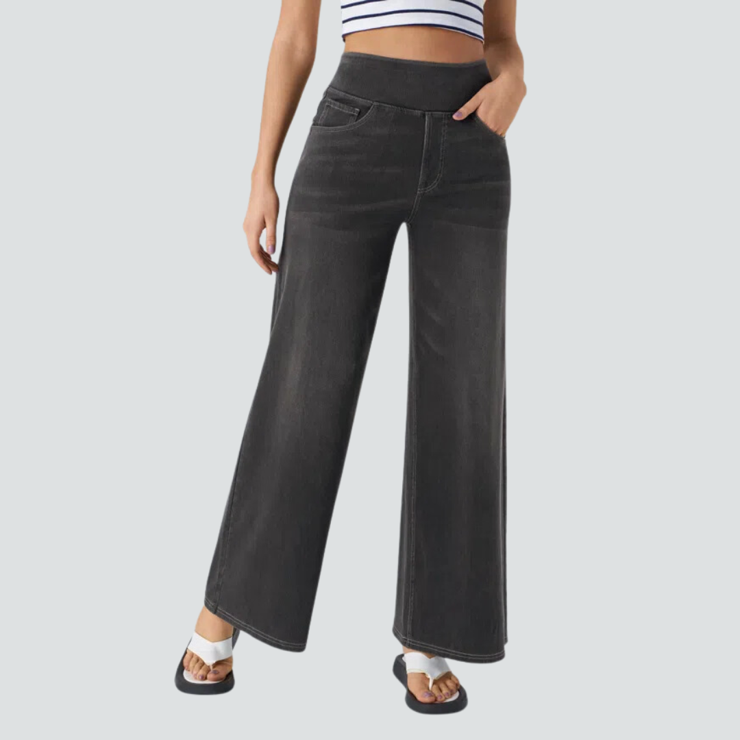 Levoire | Largeur Jeans Extensibles Couleur de carbone Denim