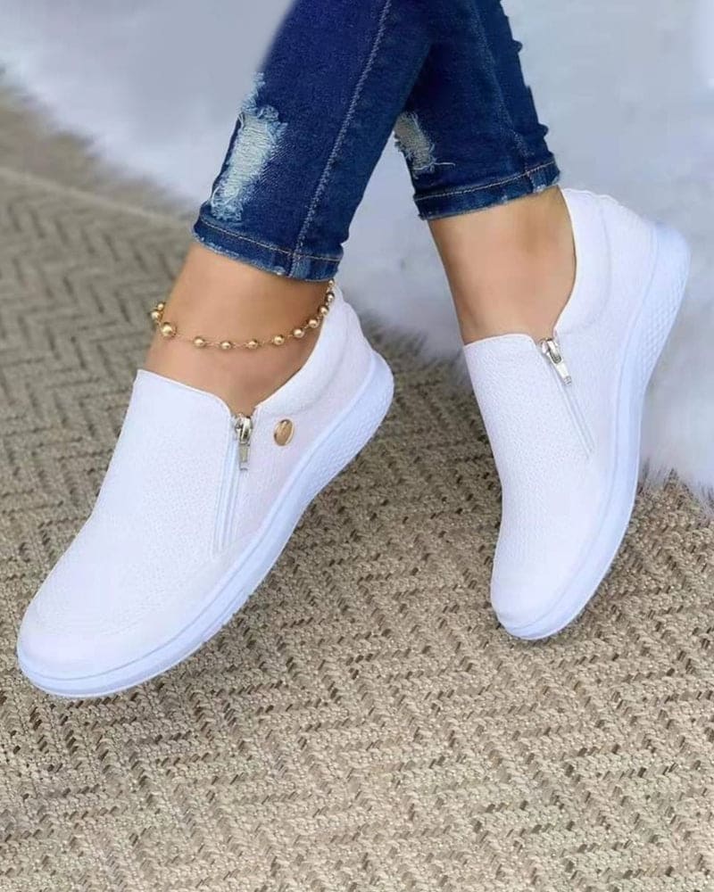 Levoire | Basses Chaussures Avec Une Plateforme Sur Le Côté Blanc