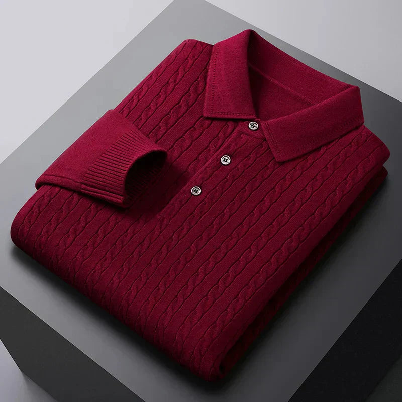 Levoire | Polo En Tricot Pour Hommes Avec Élégance Rot