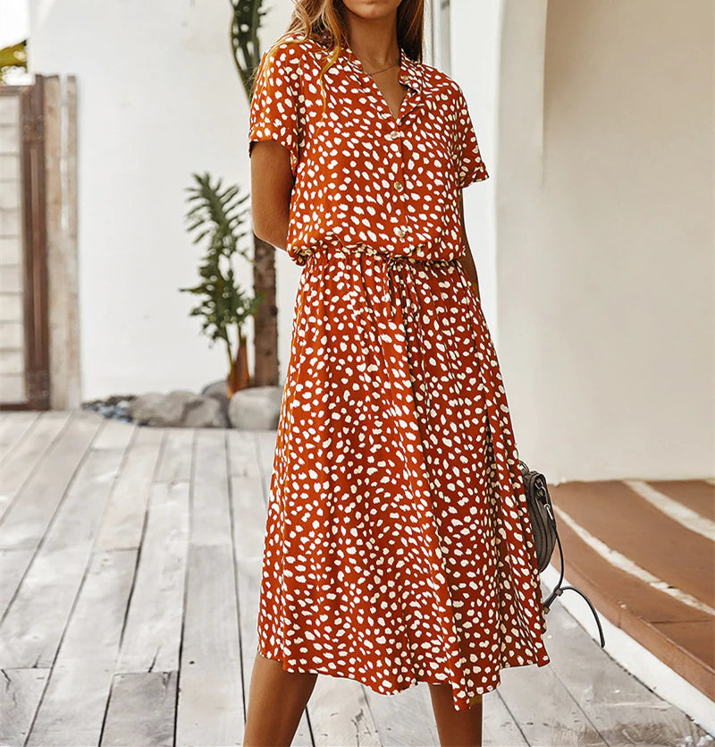 Levoire | Robe À Motifs De Léopard Orange