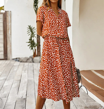 Levoire | Robe À Motifs De Léopard Orange