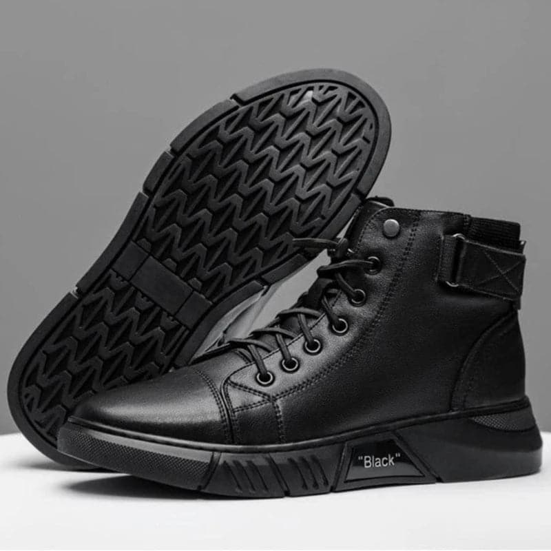 Levoire | Bottes noires Bottes en cuir chaudes