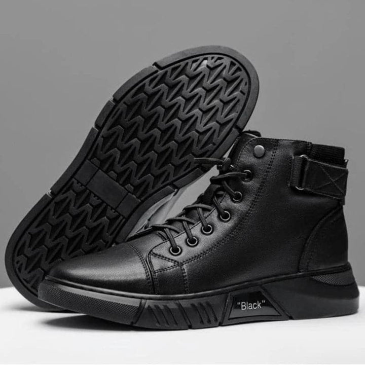 Levoire | Bottes noires Bottes en cuir chaudes