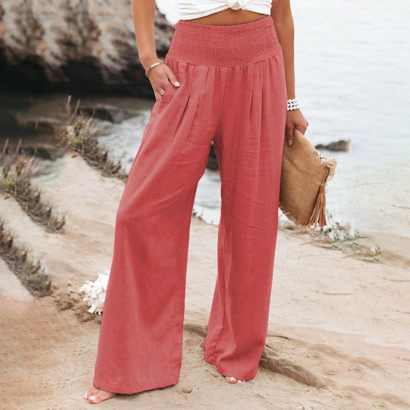 Levoire | Pantalons Décontractés À Jambes Larges Et Poches Orange