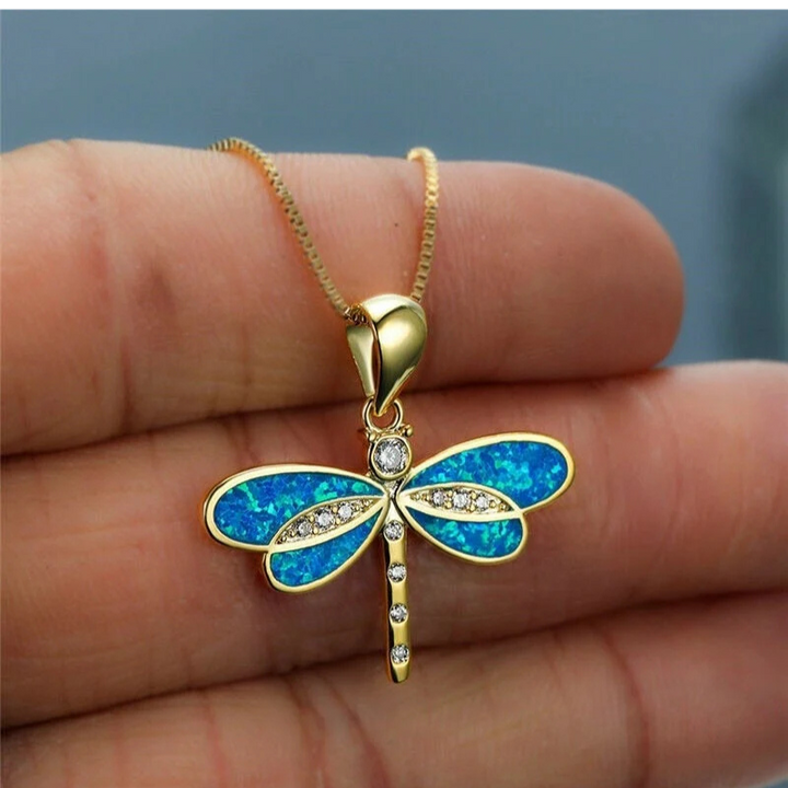 Levoire | Collier Papillon Doré Bleu 50 cm