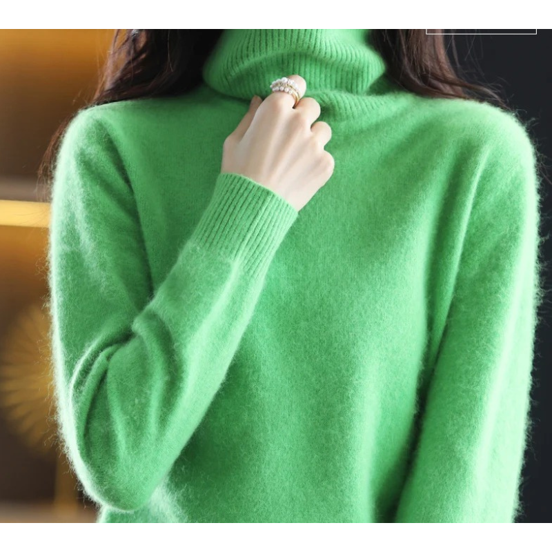 Levoire | Pull à col rond pour femmes Pull en tricot doux, élégant et chaud Vert
