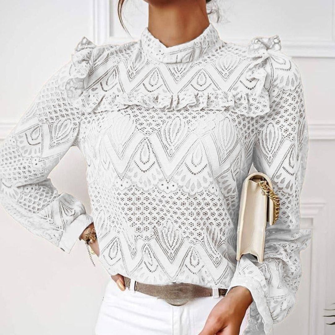 Levoire | Chemise Extravagante À Manches Longues Pour Femmes Blanc