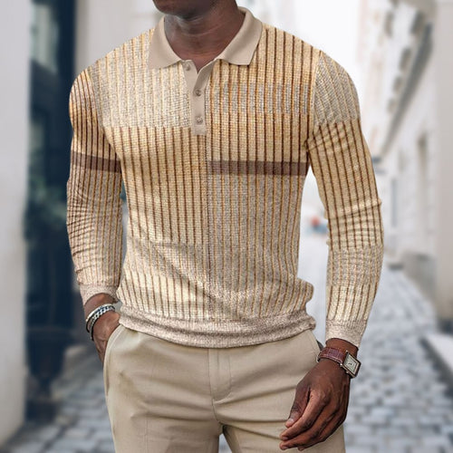 Levoire | Slim Fit Polo Pour Hommes À Mailles À Manches Longues