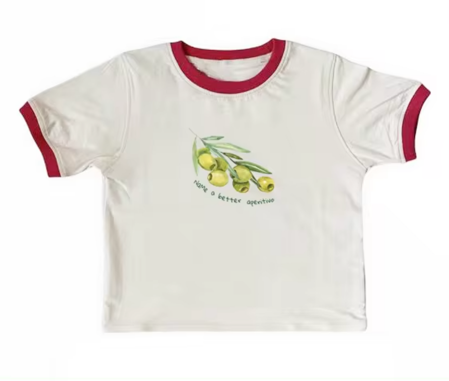 Levoire | Tops Avec Motifs D'Olives Blanc - bord rouge