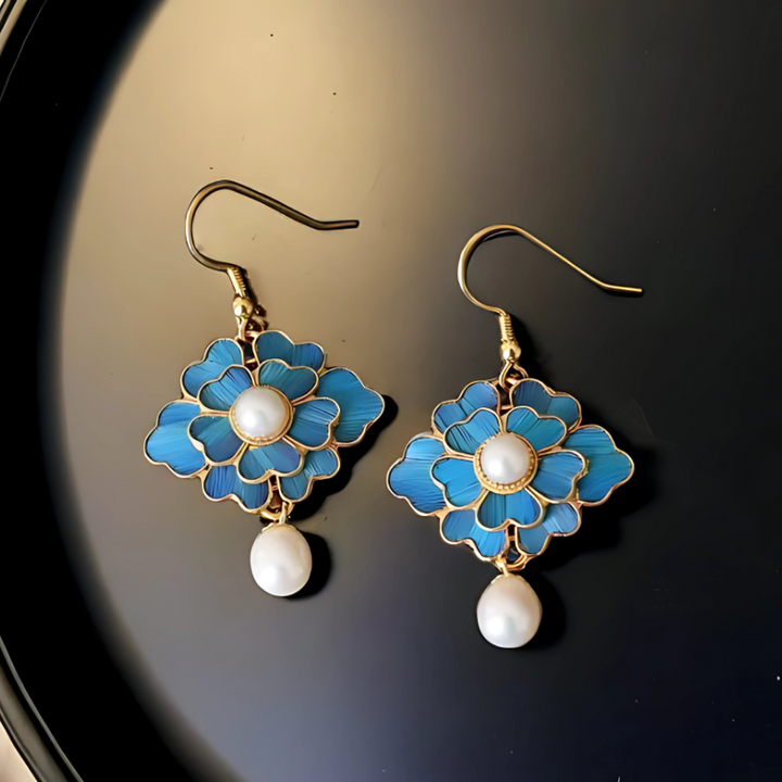 Levoire | Raisin Bleu Boucles D'Oreilles Lotus En Perles