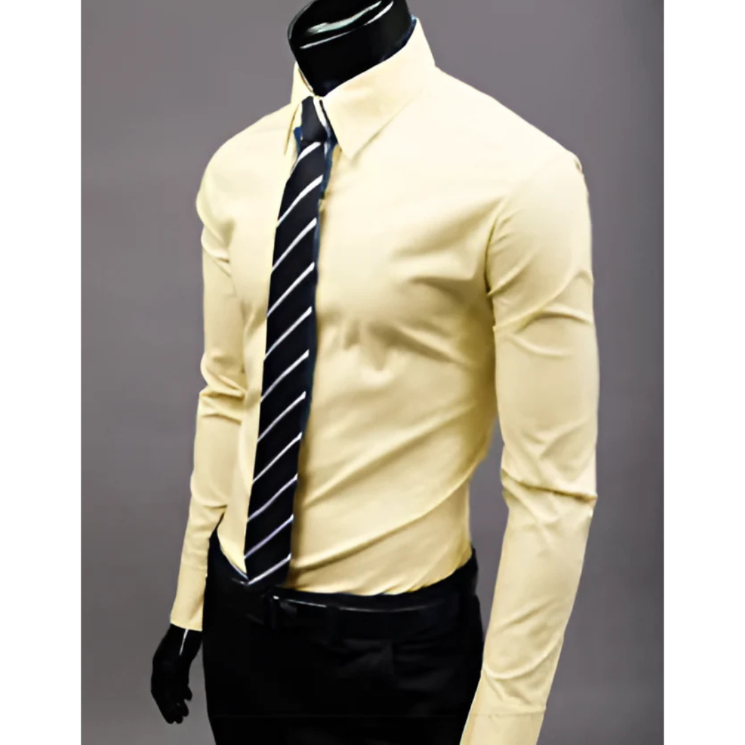 Levoire | Blouse à manches longues Slim Fit avec fermeture à boutons Jaune