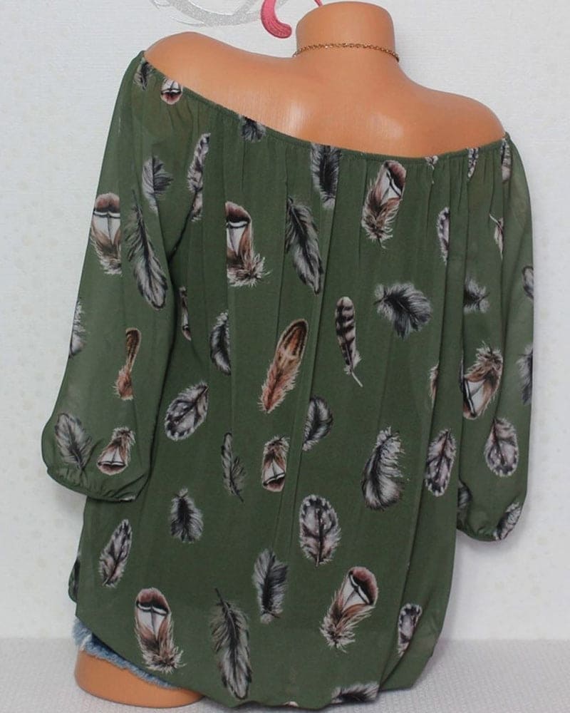 Levoire | Blouse Ajustée Avec Motif Plumes