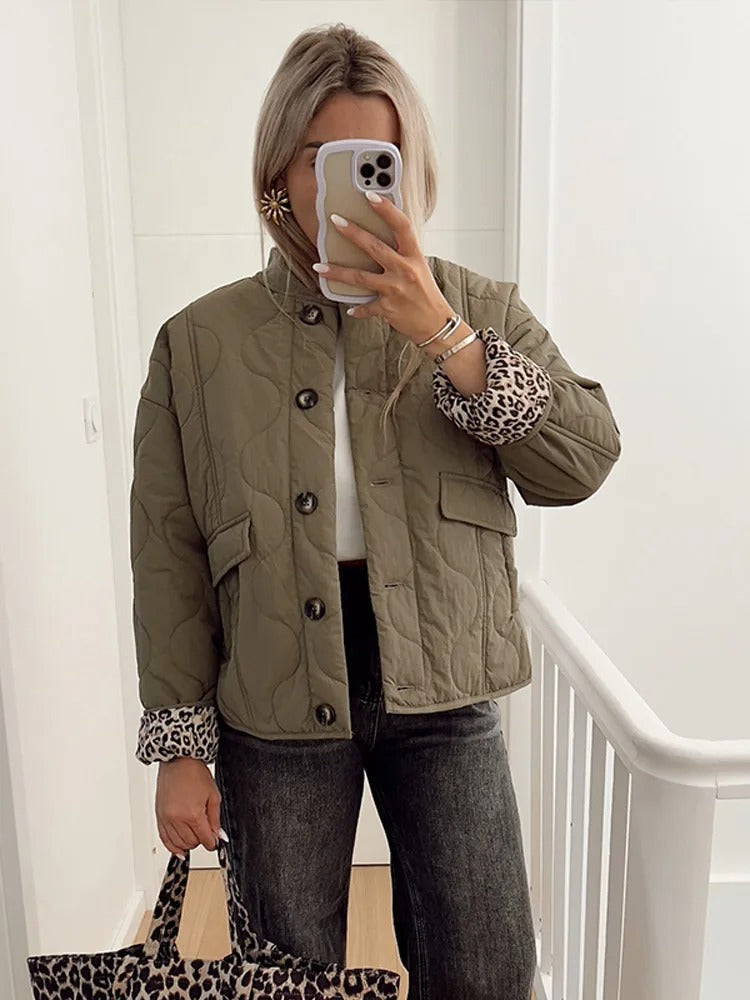 Levoire | Moderne Veste Leopard Vert