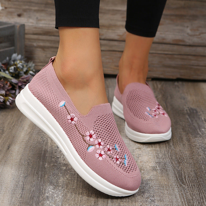 Levoire | Baskets À Enfiler Ergonomiques Avec Détail Floral Pour Femmes Rosa