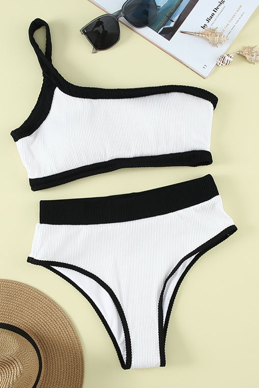 Levoire | Maillot de bain style sportif une épaule Blanc