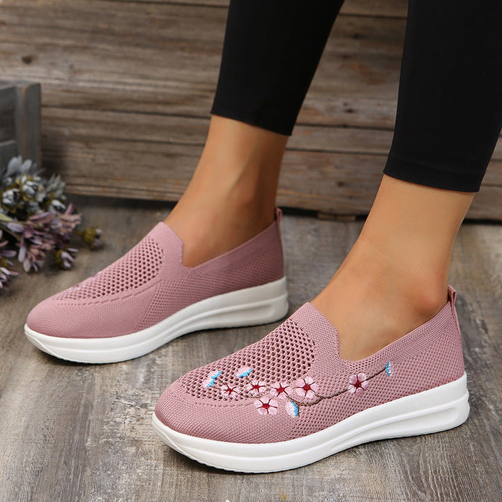 Levoire | Baskets À Enfiler Ergonomiques Avec Détail Floral Pour Femmes