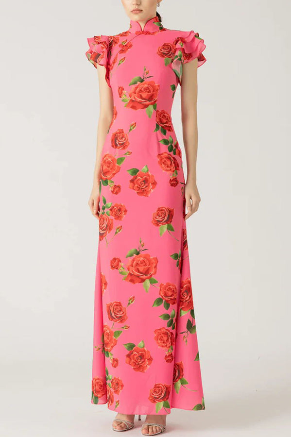 Levoire | Robe Maxi Fleurie Sans Manches Élégante