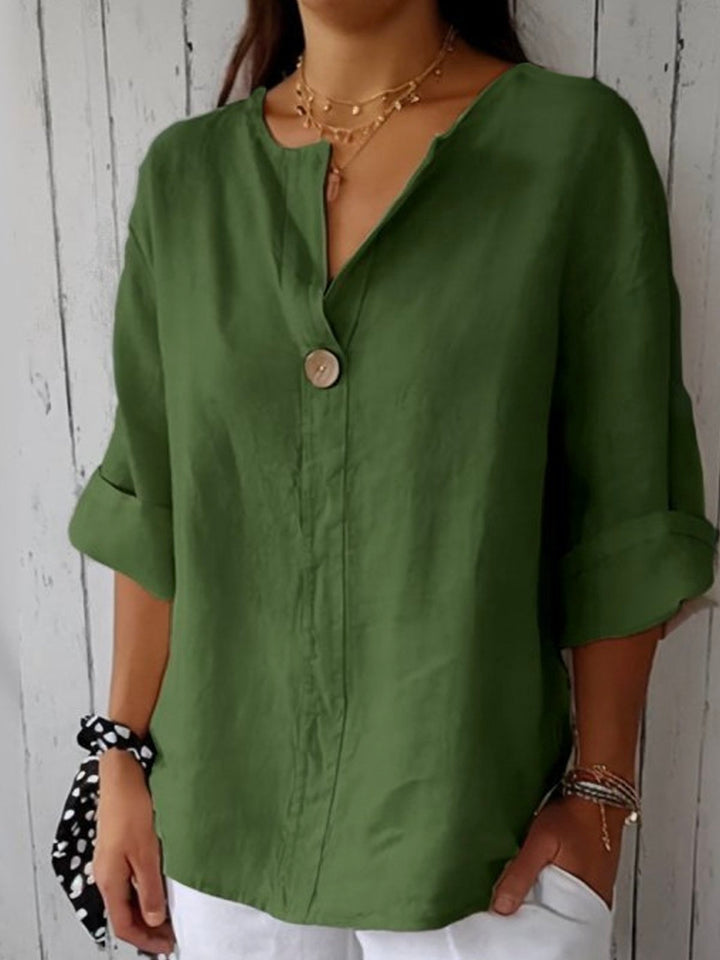 Levoire | T-Shirt Décontracté À Col En V Vert ( presque épuisé )