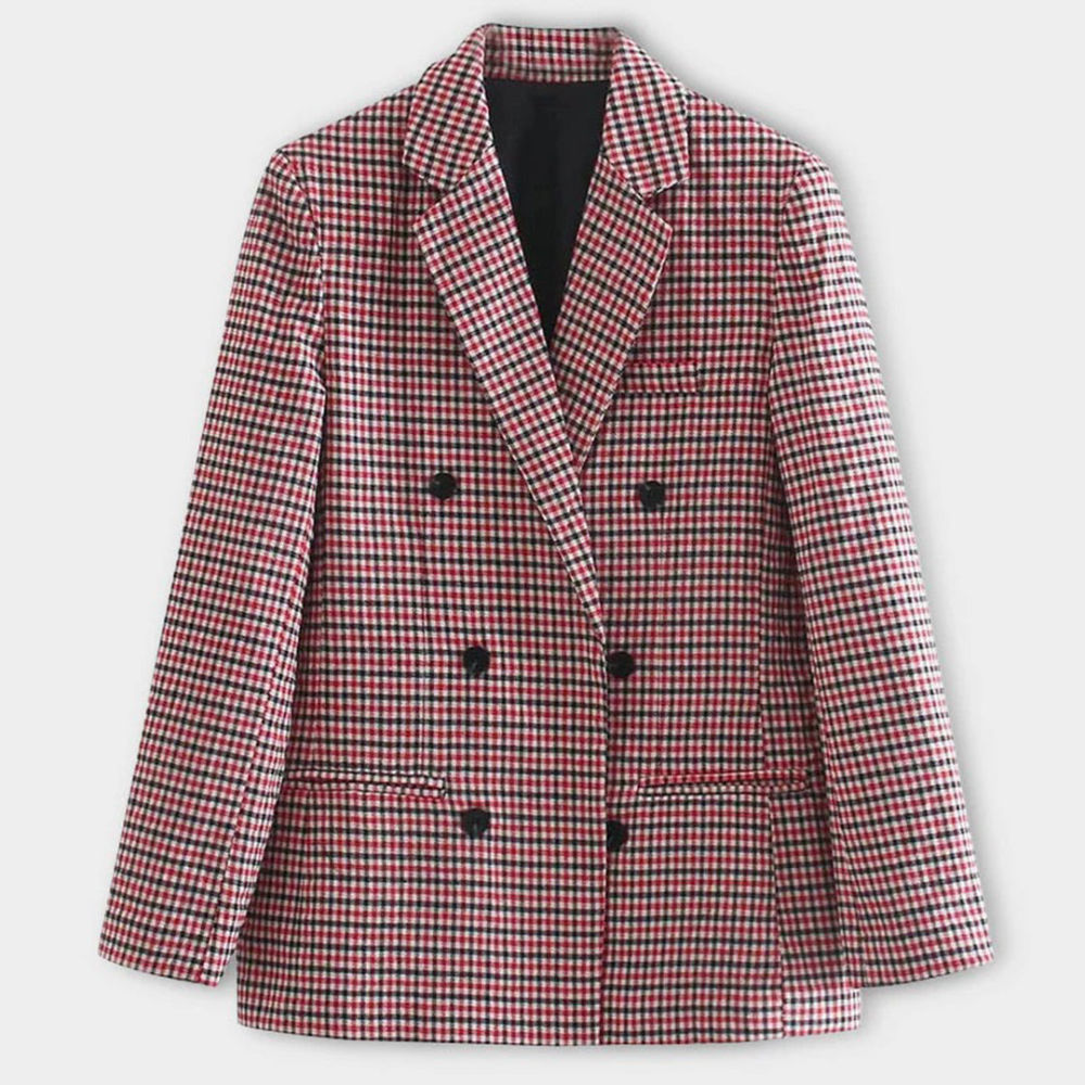 Levoire | Blazer Élégant En Motif Pied-De-Coq Rosa