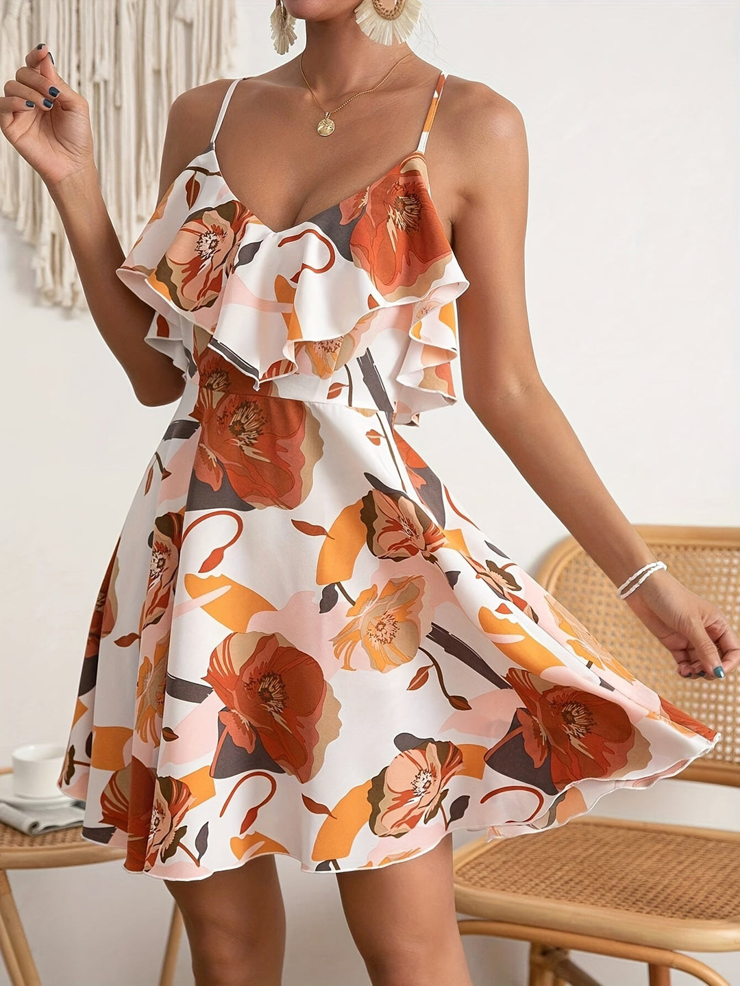 Levoire | Robe dos nu à imprimé floral blanc Blanc