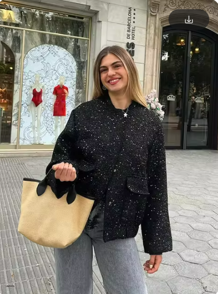 Levoire | Veste Courte Avec Poches Et Volants Pour Femmes