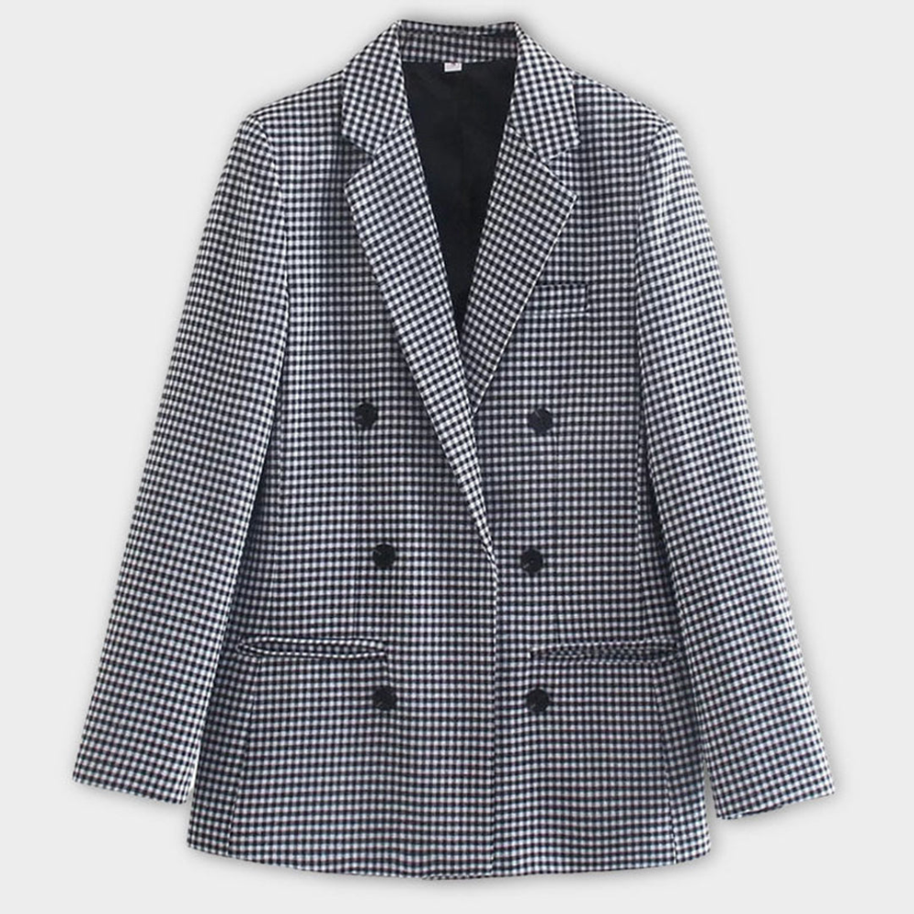 Levoire | Blazer Élégant En Motif Pied-De-Coq Gris