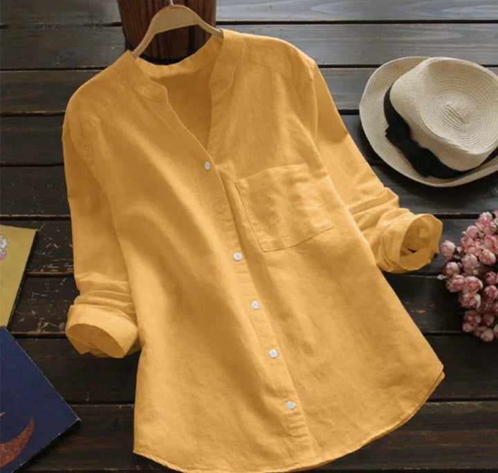 Levoire | Blouse Élégante Classique Pour Le Printemps Jaune