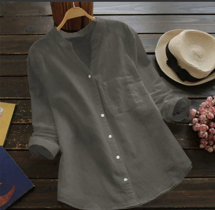 Levoire | Blouse Élégante Classique Pour Le Printemps Gris