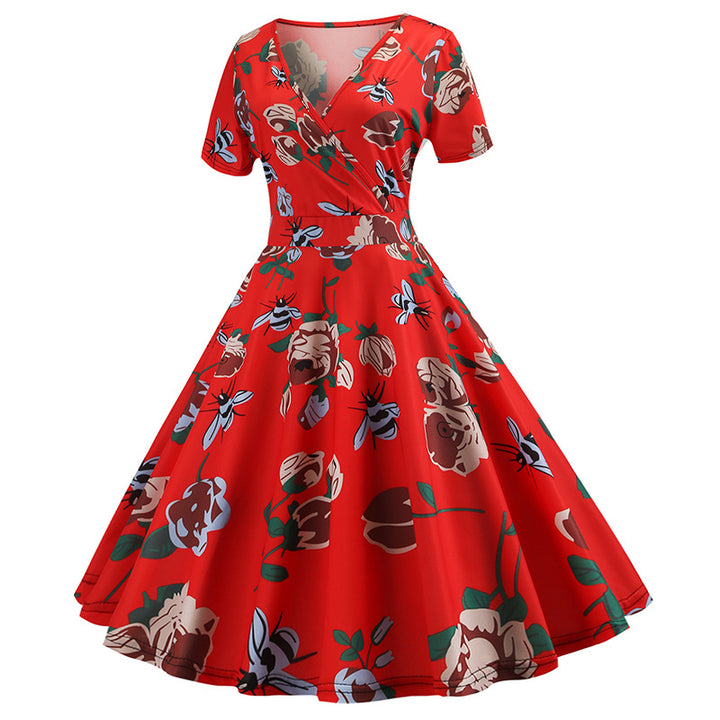 Robe portefeuille pour femmes avec motif floral et silhouette en A flatteuse Levoire
