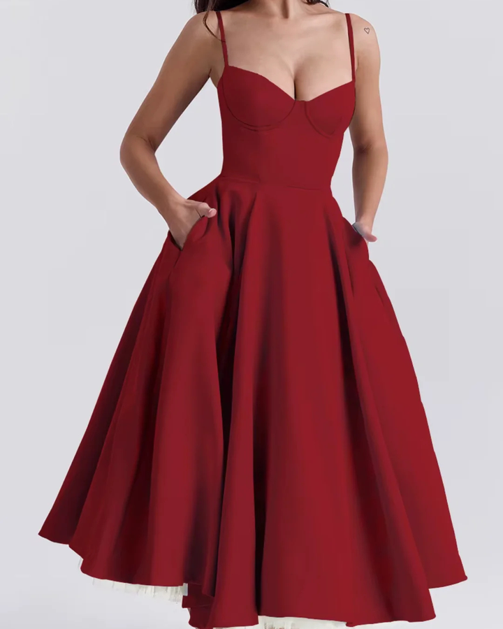 Levoire | Robe d'été aérienne avec détail de corsage Rot