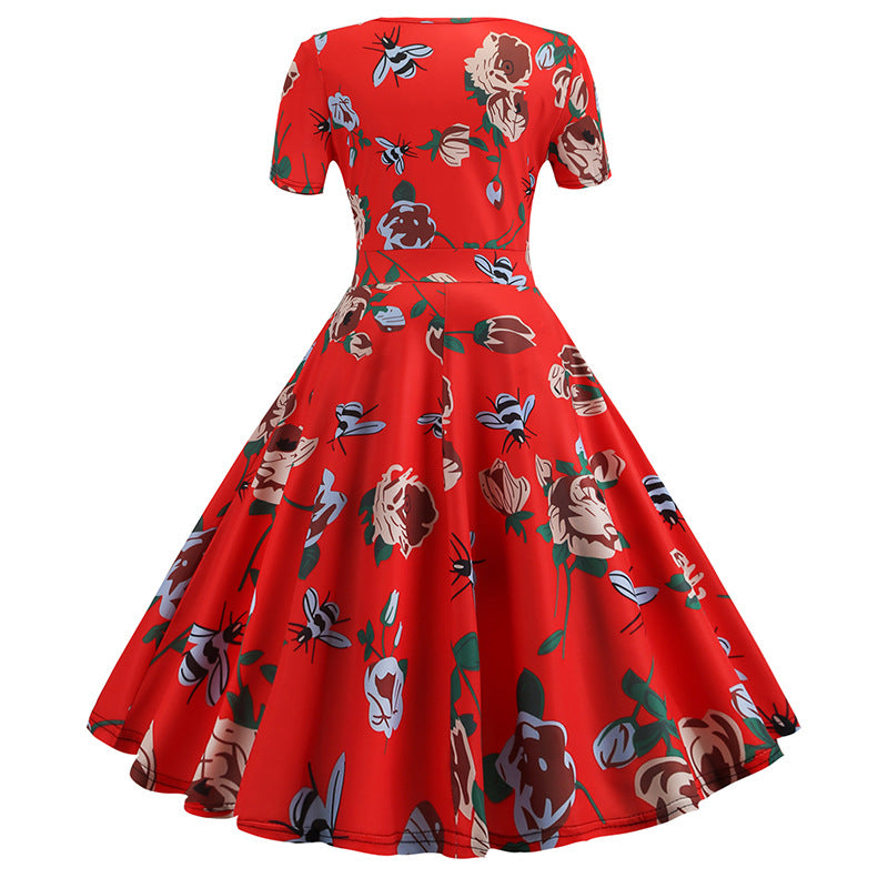 Robe portefeuille pour femmes avec motif floral et silhouette en A flatteuse Levoire