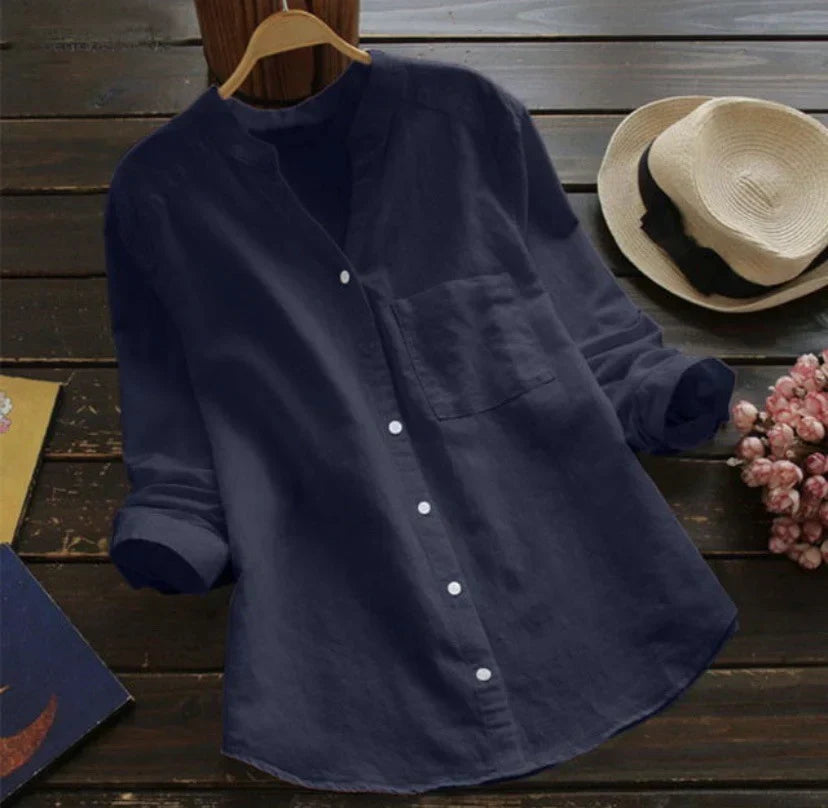 Levoire | Blouse Élégante Classique Pour Le Printemps Bleu marine