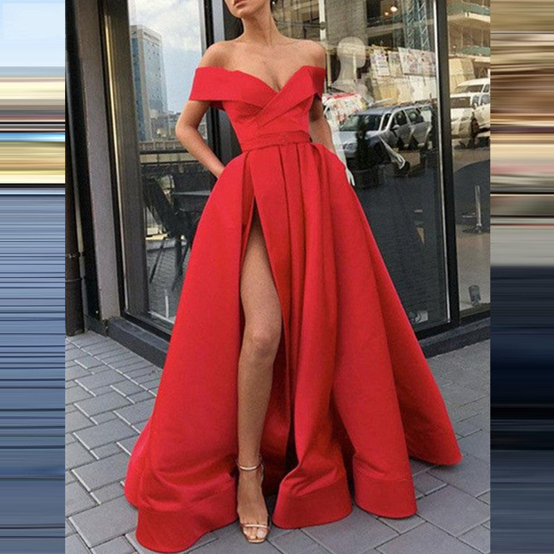 Levoire | Glamourueux Profond V décolleté Satin Multicolore Robe