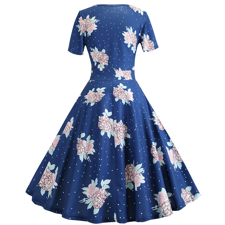 Robe portefeuille pour femmes avec un design floral et des pois Levoire