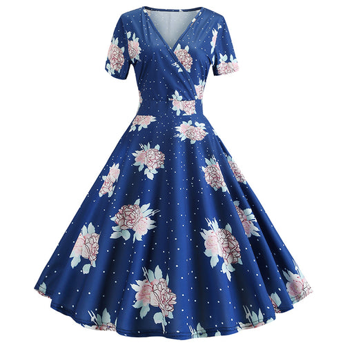 Robe portefeuille pour femmes avec un design floral et des pois Levoire
