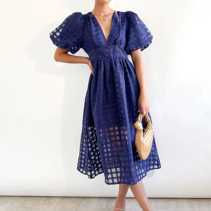 Levoire | Robe Longue En Tulle Avec Des Manches Bouffantes