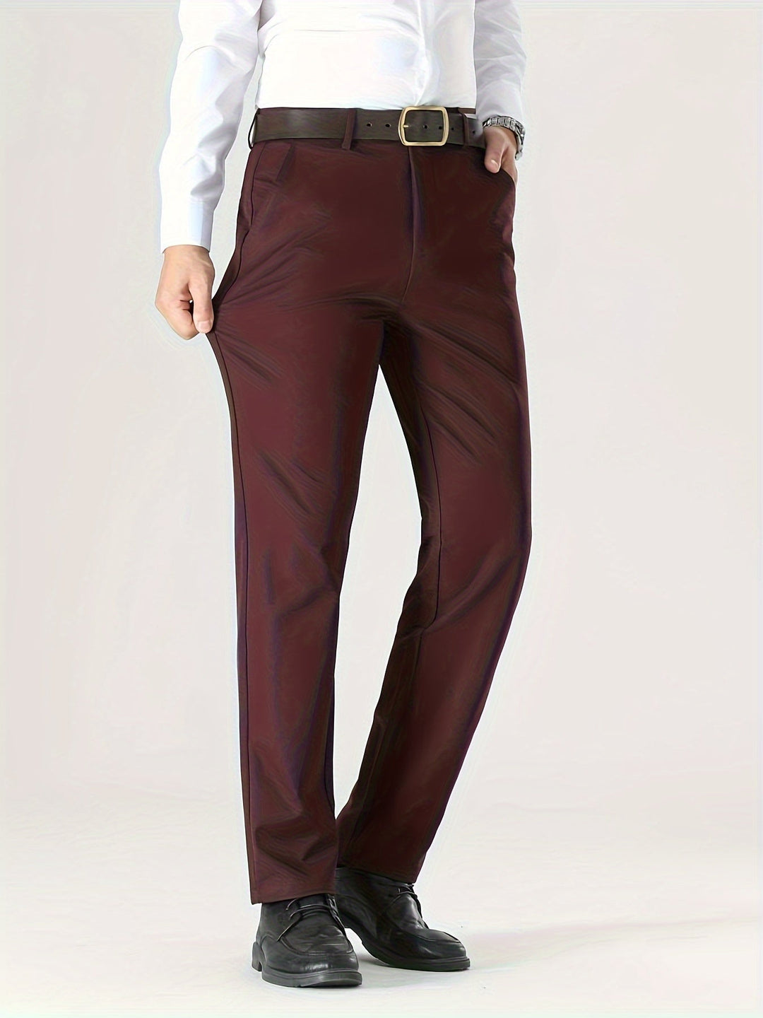 Levoire | Combinaison Élégante Pour Homme En Tissu Élastique Avec Un Design Uni Bordeaux rouge