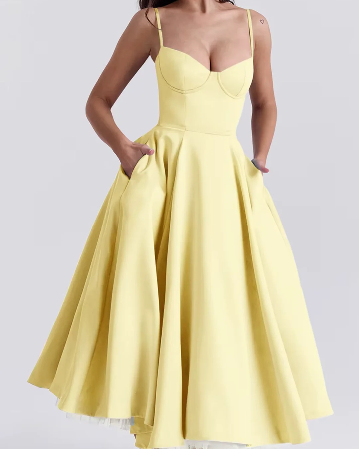 Levoire | Robe d'été aérienne avec détail de corsage Jaune