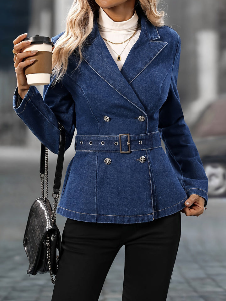 Levoire | Veste En Jean Adjustable Dans Un Bleu Fortement Usé