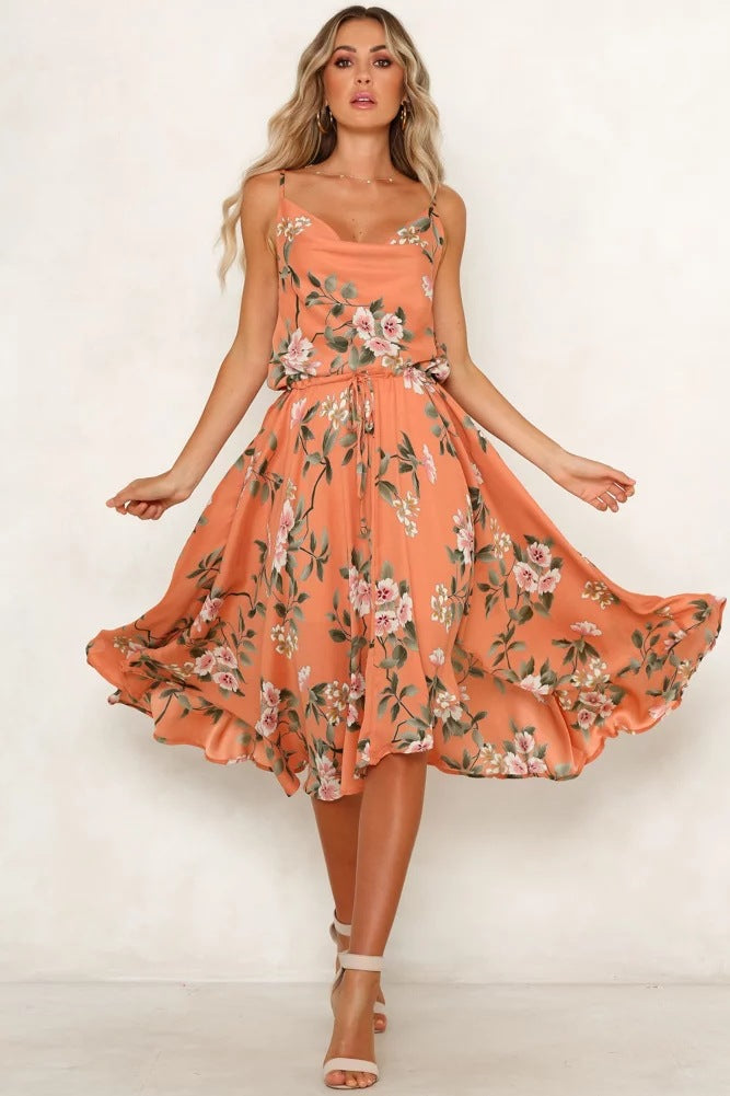 Robe midi femme avec motif floral et silhouette aérienne Levoire