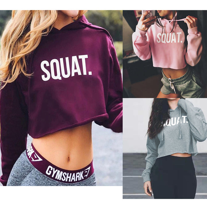 Sweat à capuche court pour femmes avec lettrage inspirant Levoire
