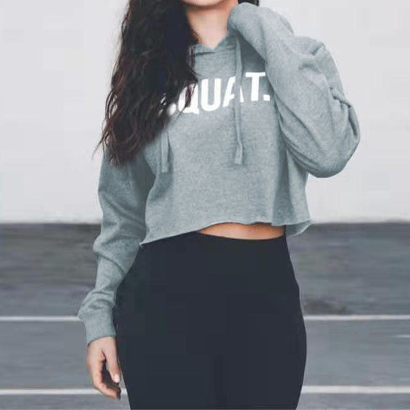 Sweat à capuche court pour femmes avec lettrage inspirant Levoire