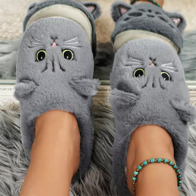 Levoire | Jolies Chaussons Chauds Avec Motif De Chat Pour Femmes