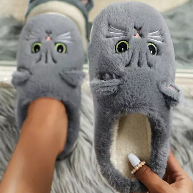 Levoire | Jolies Chaussons Chauds Avec Motif De Chat Pour Femmes