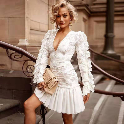 Levoire | Élégant Sexy imprimé en dentelle robe
