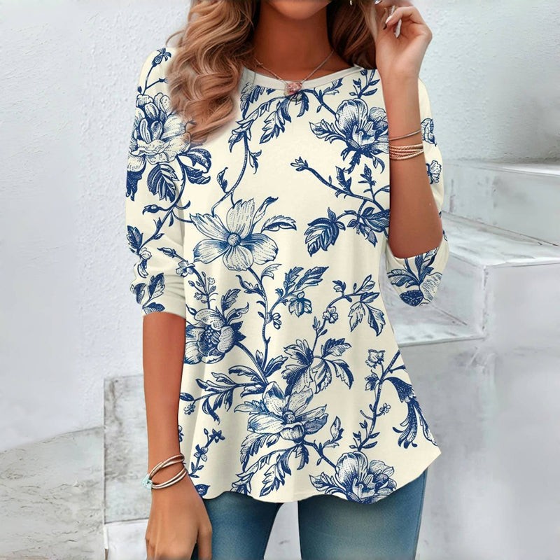 Levoire | Blouse À Imprimé Floral Vintage Bleu