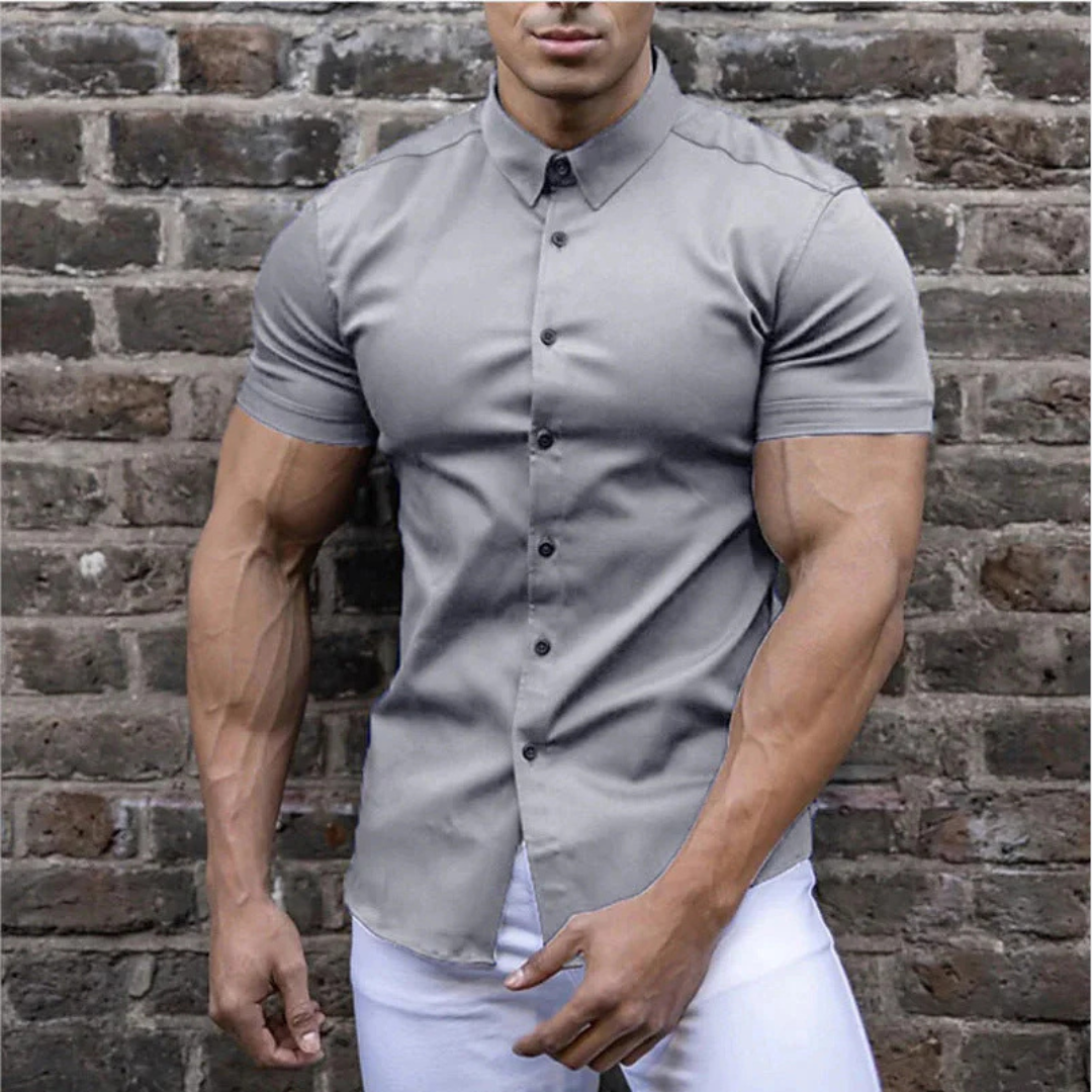 Levoire | Chemise Slim Fit Moderne Hommes Gris